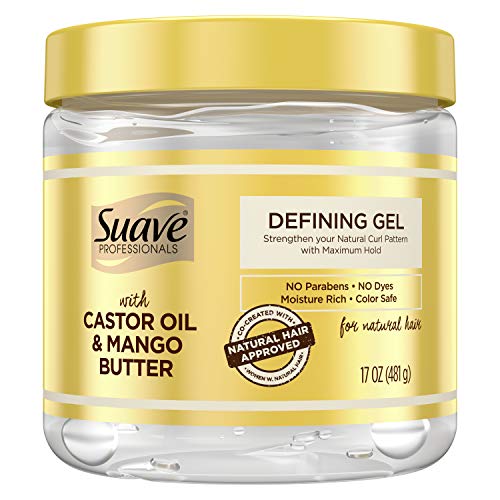 Products Suave Professionals Defining Gel Curl Enhancing Styling Hair Gel for Natural Hair Castor Oil & Mango Butter 17 oz