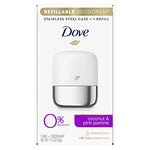 Dove Refillable Deodorant Starter Kit 0% Aluminum Coconut & Pink Jasmine 1.13 oz